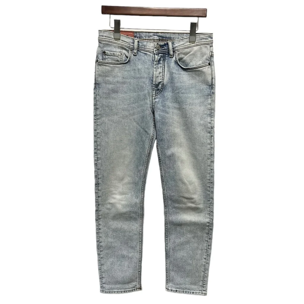 Bla Konst by Acne Studios ブロコンスト アクネストゥディオズ RIVER MARBLE WASH ストレッチテーパードデニムパンツ 28 アイスブルー