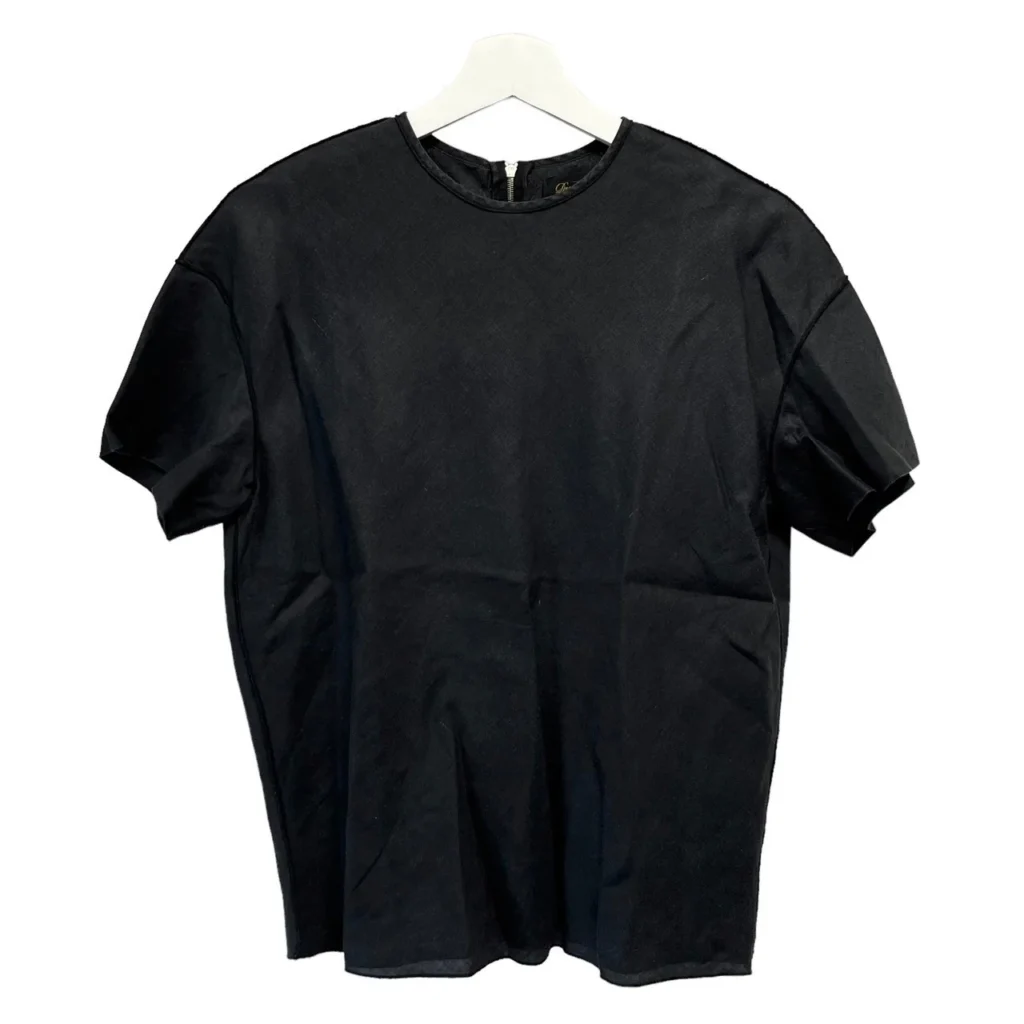 Drawer ドゥロワー バックジップリネンプルオーバーカットソー Tシャツ ブラウス 6521-299-0379 ブラック 36