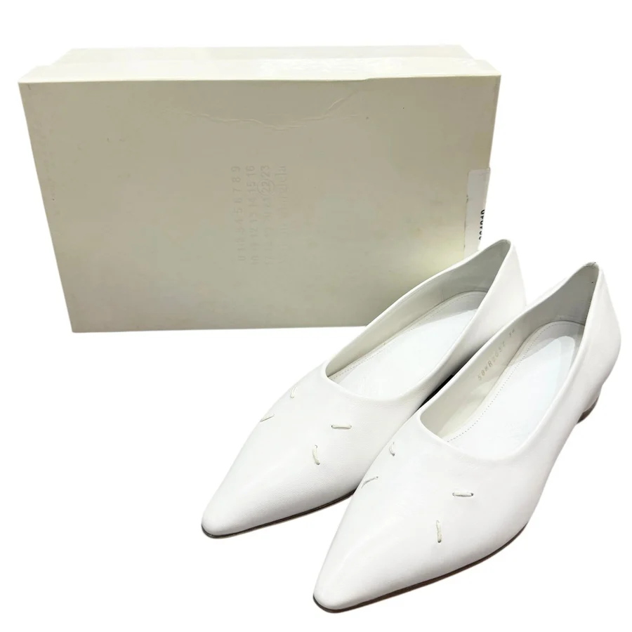 Maison Margiela メゾンマルジェラ 20SS ポインテッドトゥバレリーナパンプス S58WR0037 36 ホワイト