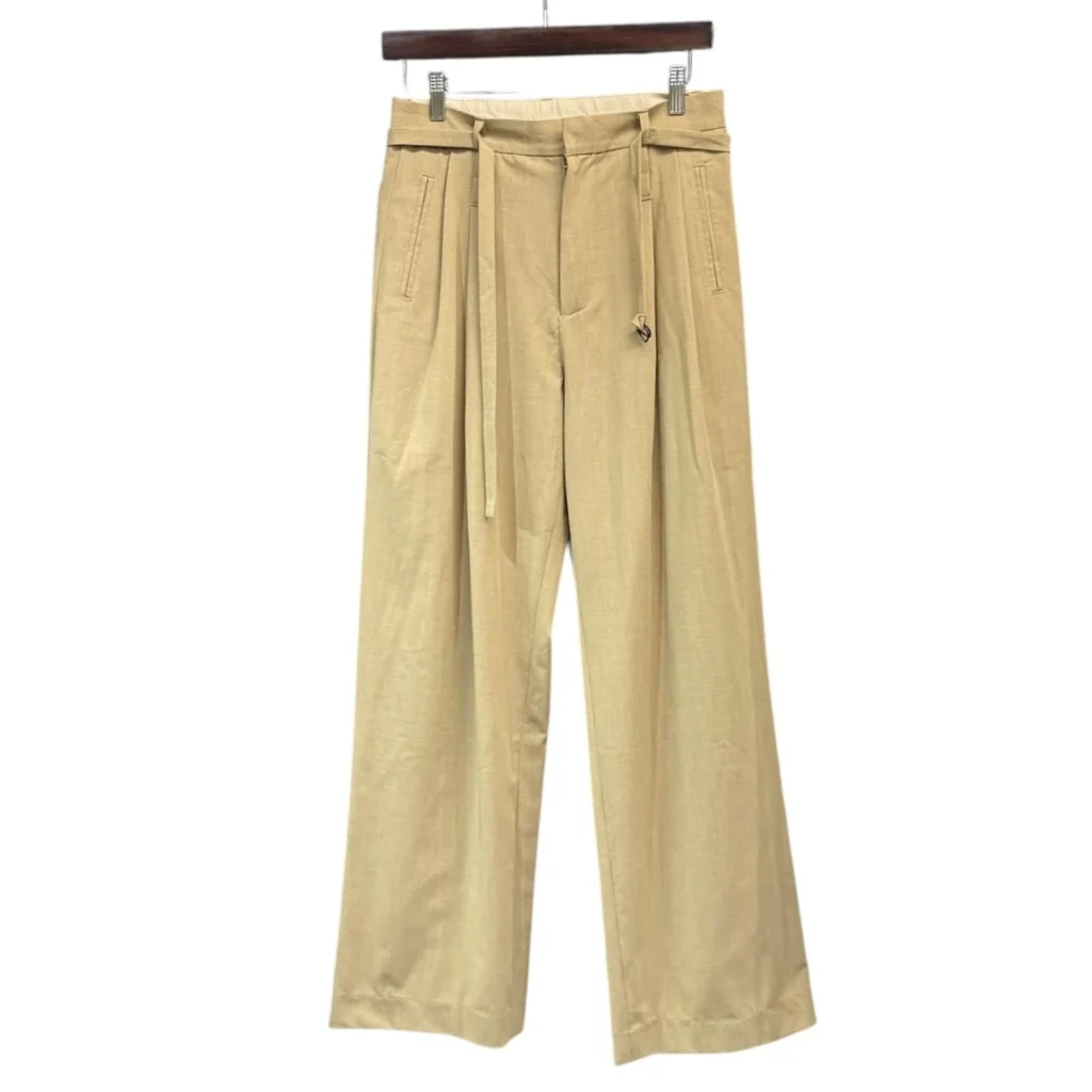 SIMPLE PROJECT シンプルプロジェクト 2タックストレートパンツ S ベージュ