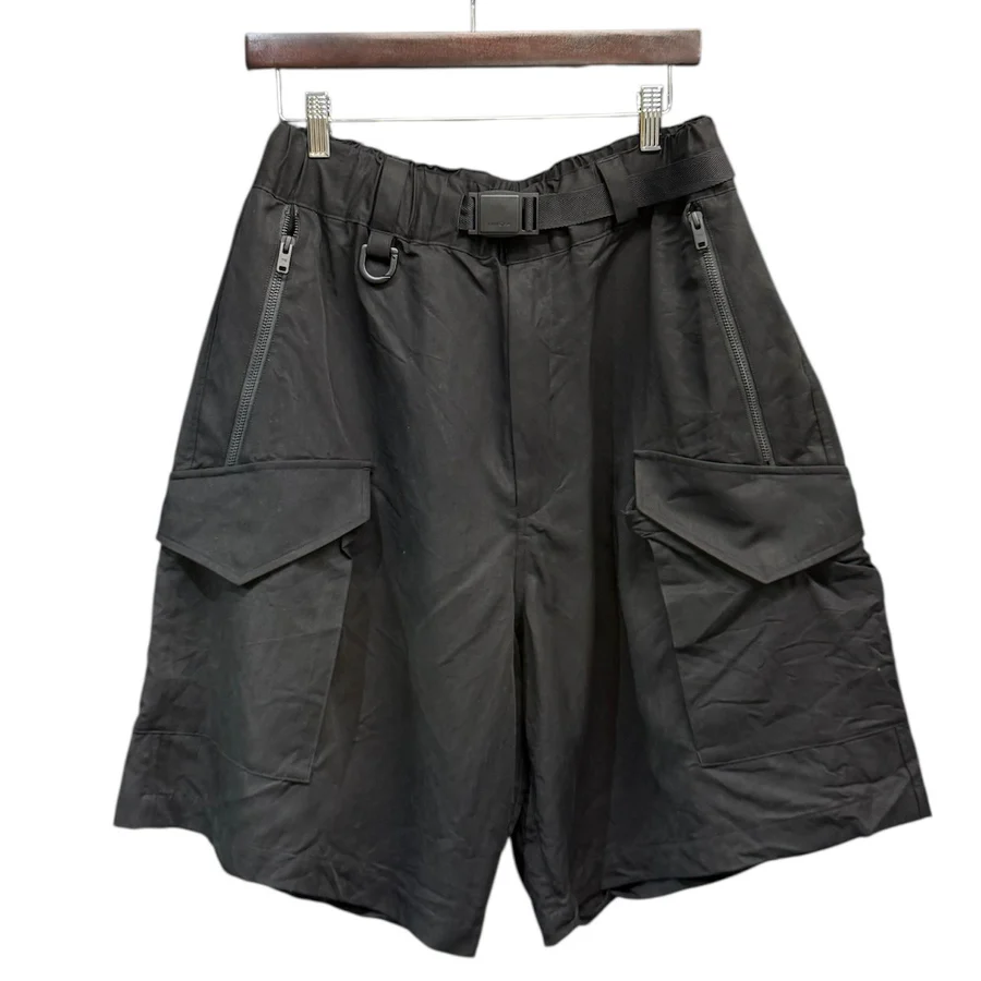 Y-3 ワイスリー WASH TW SHORTS ウォッシュツイルワイドショートパンツ IN8718 S ブラック