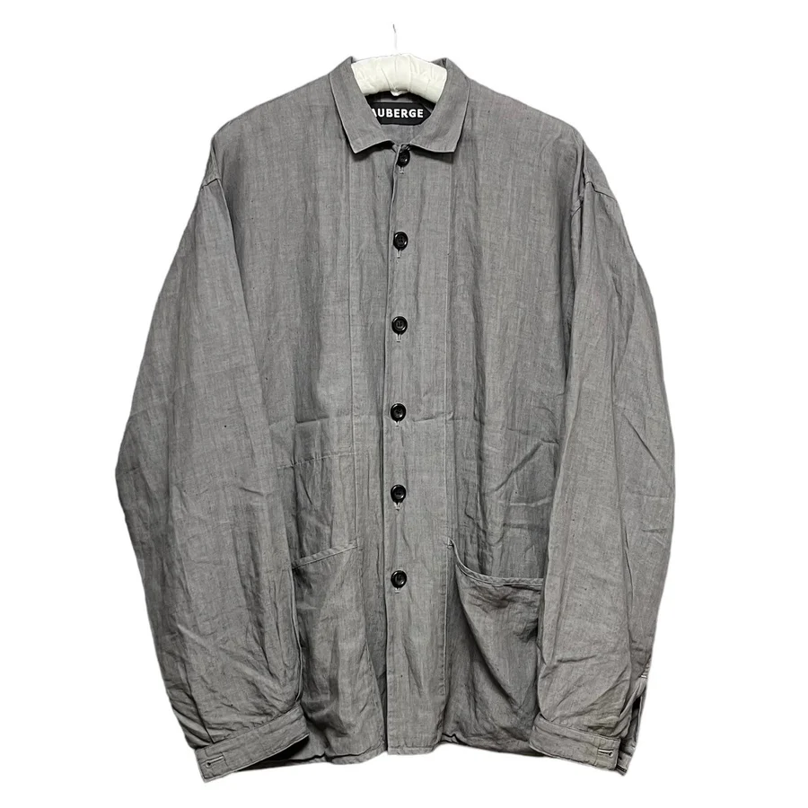 AUBERGE オーベルジュ 22SS BEAN VEG 製品染めリネンカバーオールジャケット 44 グレー