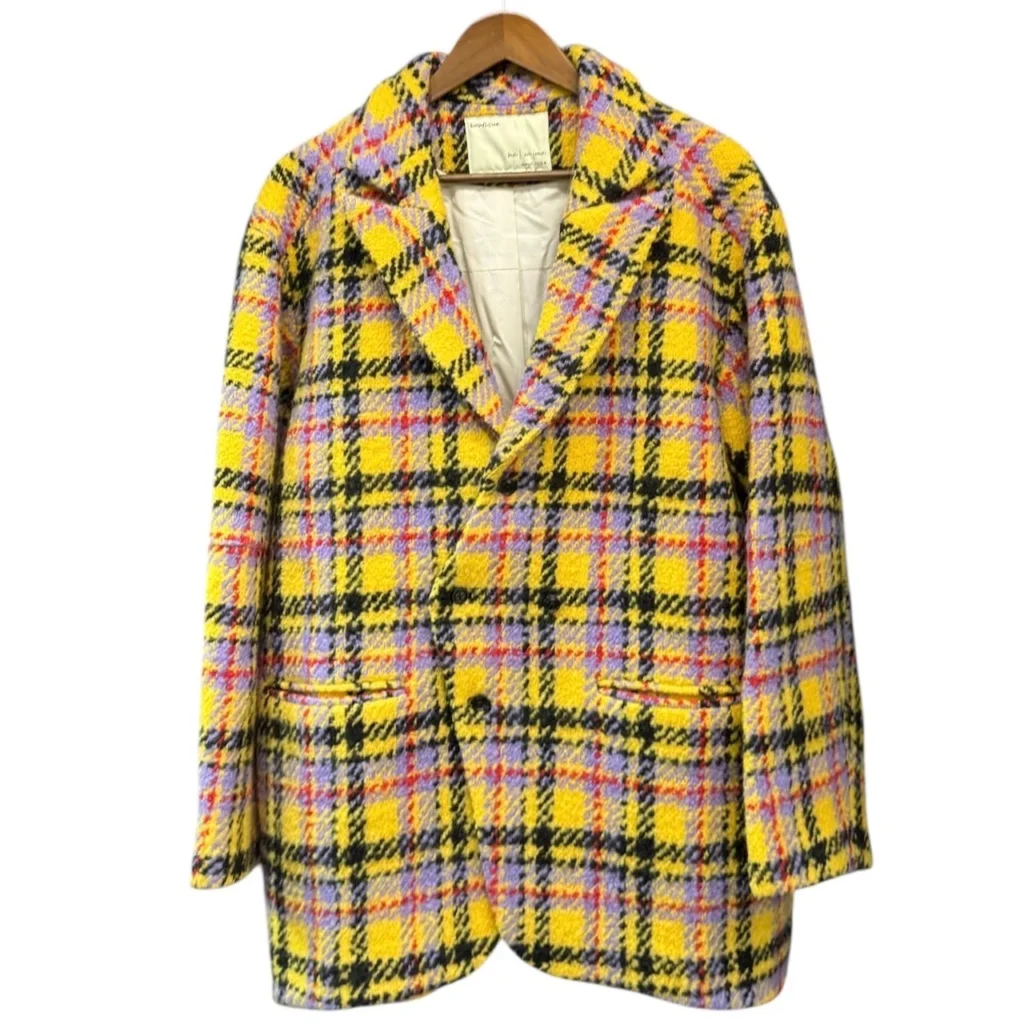 ha za ma ハザマ 18AW 裏社会を生き抜く一匹狼のツイードジャケット F イエロー