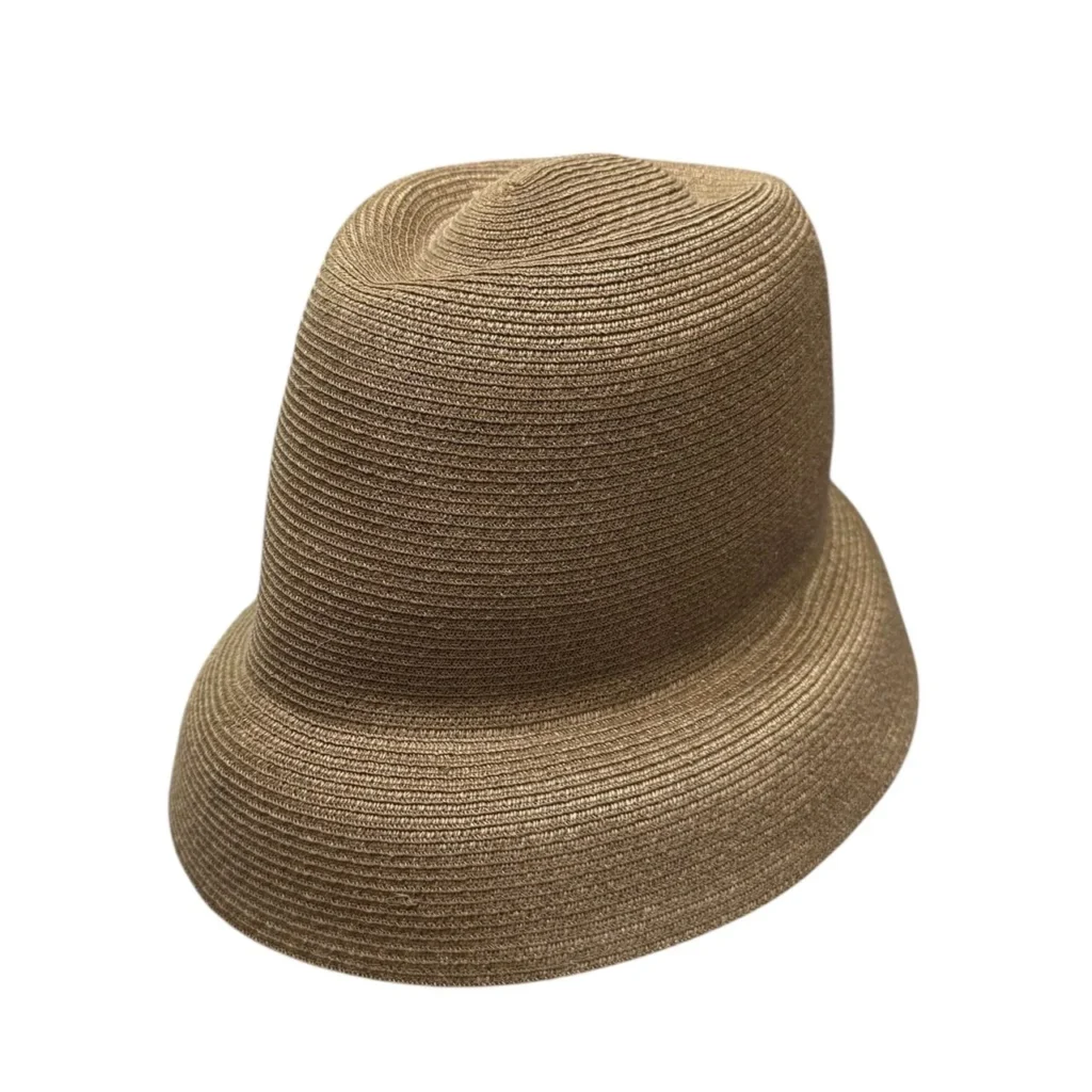 Mame Kurogouchi×KIJIMA TAKAYUKI マメクロゴウチ キジマタカユキ 22SS Blade Top Crown Cloche Hat リネンクロシェハット MM22SS-AC309 ブラウン