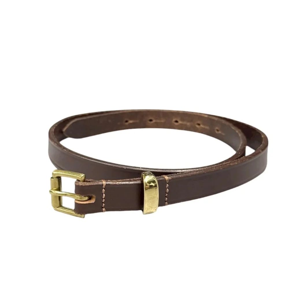 HERALDIC BELTS ヘラルディックベルト 3/4 INCH BRIDLE LEATHER BELT ナローレザーベルト 32 ブラウン