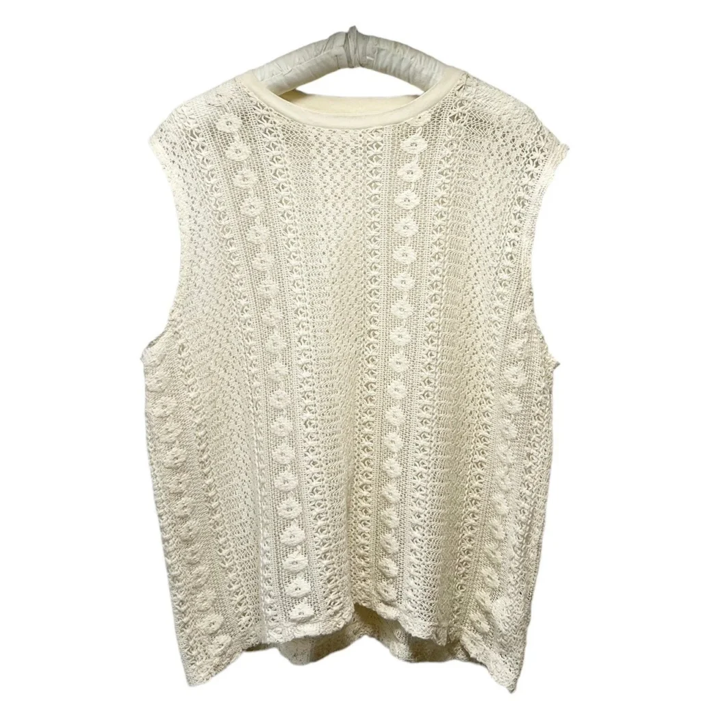 OUR LEGACY アワーレガシー 20SS Box Sleeveless クロシェ編みニットベスト ノースリーブカットソー M2206BO 46 アイボリー