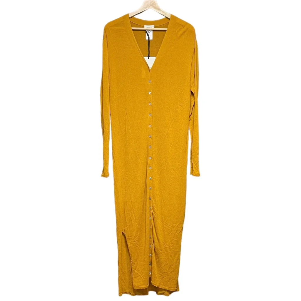 LEMAIRE ルメール CARDIGAN DRESS カーディガンドレスニットワンピース M イエロー KN300 LK077