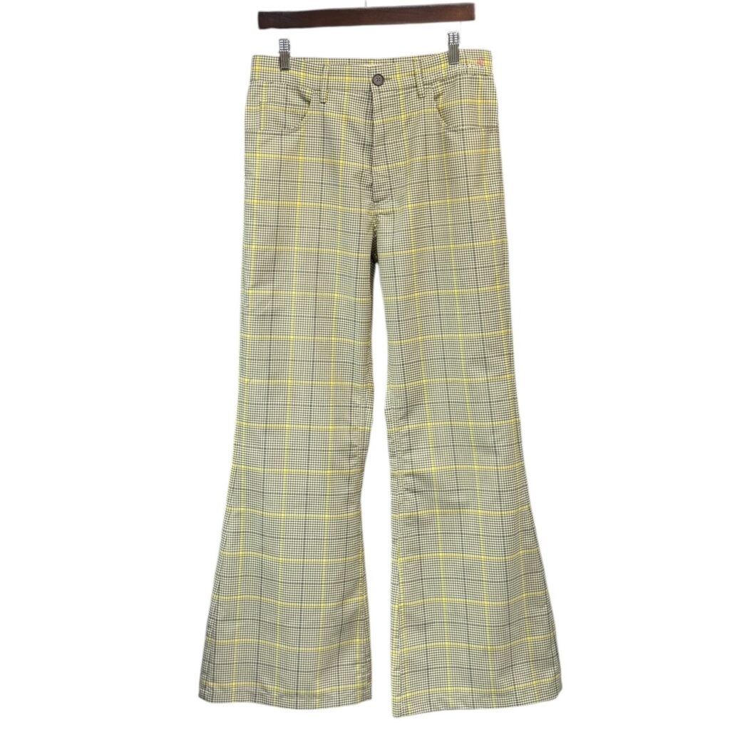 MARNI マルニ 24SS LOOK10 チェック柄ウールフレアパンツ 48 イエロー