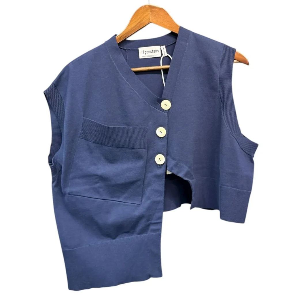 nagonstans ナゴンスタンス 25AW asymmetry short vest アシンメトリーニットベスト 470IA570-0701 M ネイビー 買取実績