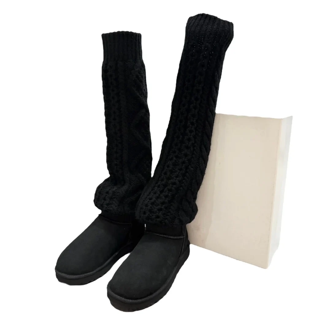 TAO×UGG タオ アグ 22AW ケーブルニットドッキングムートンブーツ TJ-K101 26cm ブラック 14839