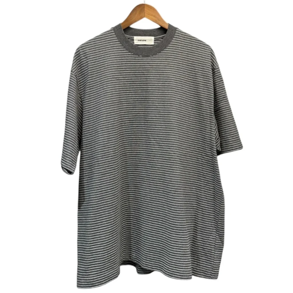 everyone エブリワン 23SS border short sleeve tee shirts ボーダー柄半袖Tシャツ EV23-CS08 L グレー