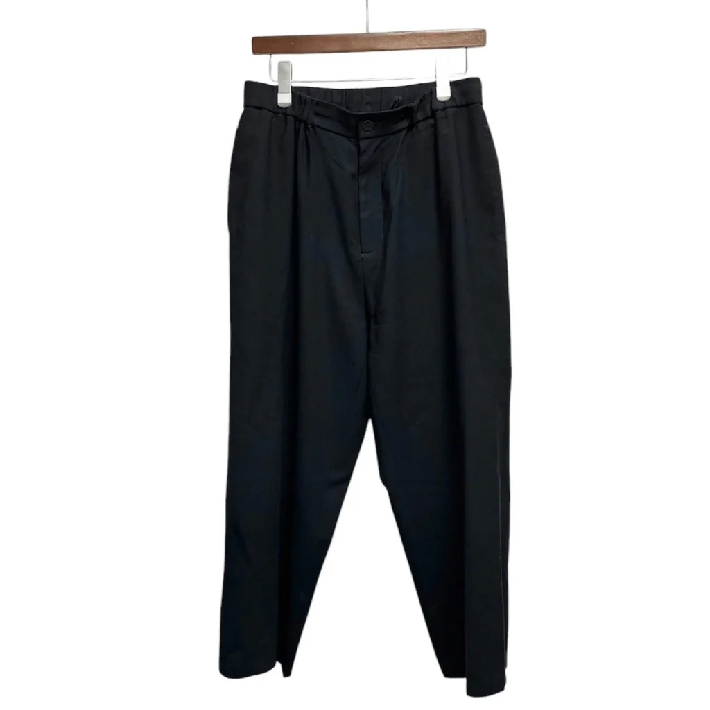 ATON エイトン WOOL CARAMEL PIQUET TAPERED EASY PANTS ウールカラメルピケテーパードイージーパンツ 7007430 4 ネイビー 65