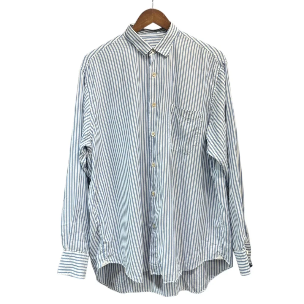 Errico Formicola エリコフォルミコラ テンセル地ストライプシャツ L ブルー 