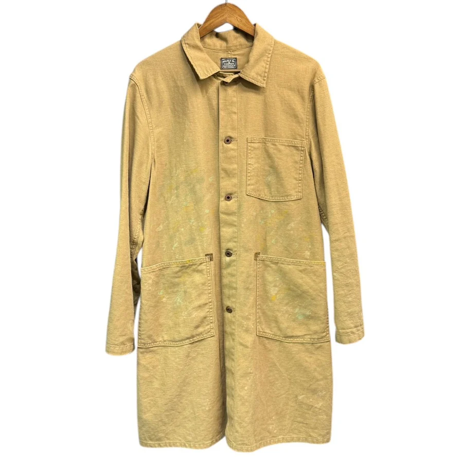 RRL ダブルアールエル 22SS ペイント加工リネンコットンショップコート S ブラウン