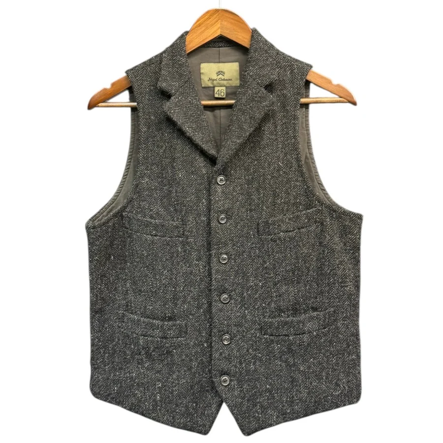 Nigel Cabourn ナイジェルケーボン MODIFIED MALLORY VEST WASHABLE WOOL TWEED ツイードマロリーベスト 46 グレー 8037-00-70007　