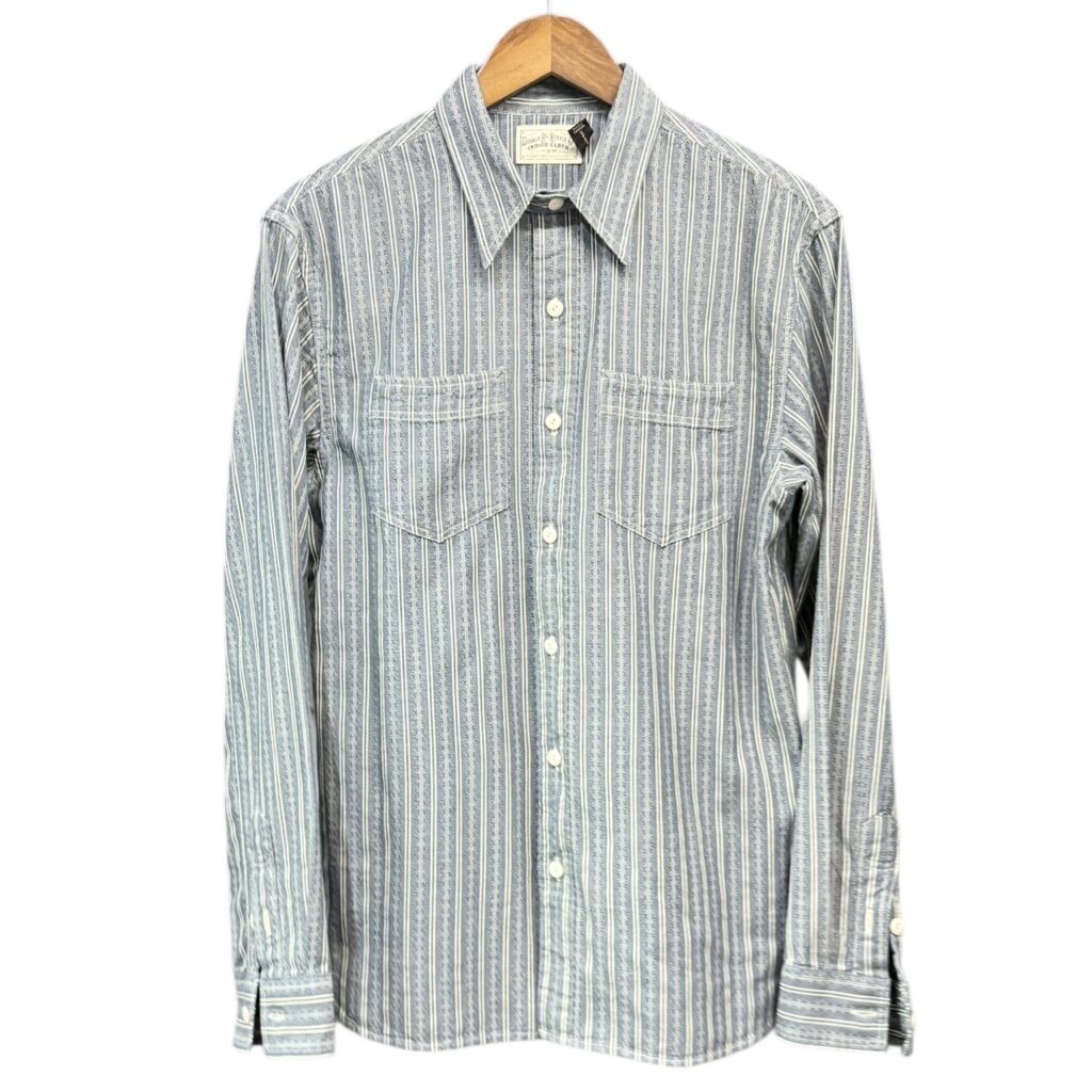 RRL ダブルアールエル 25SS HARTLEY WS-LONG SLEEVE-SPORT SHIRT ドビーシャンブレーワークシャツ S ブルー 買取実績