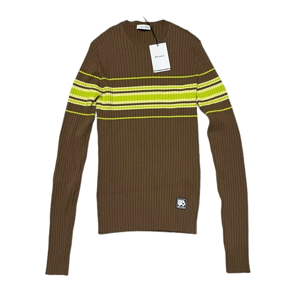 WALES BONNER ウェールズボナー 23AW SHOW KNIT TOP リブ編みタイトニットセーター MA23KN08-KN09 買取実績画像