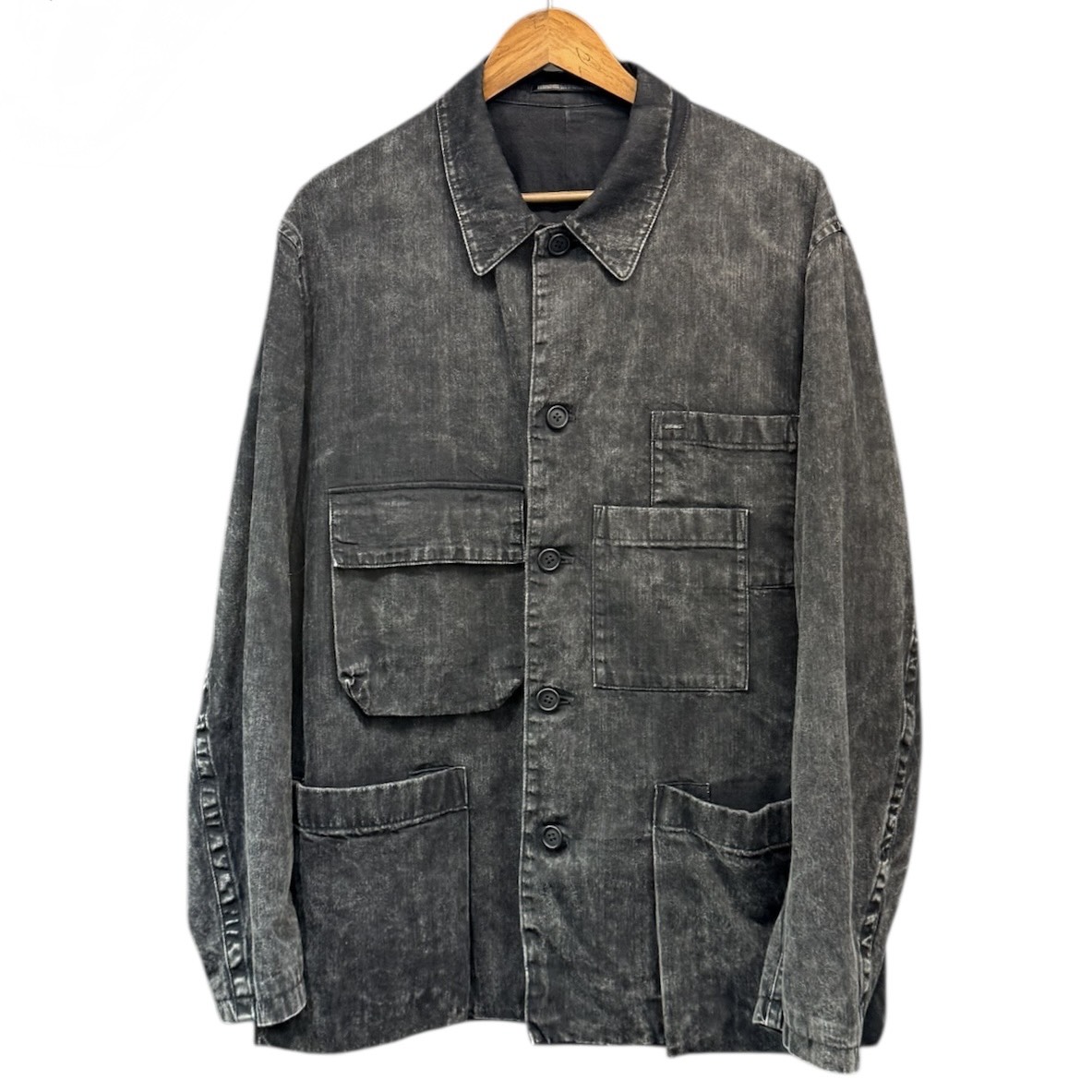 Y's for men ワイズフォーメン 24AW BLEACHING DENIM BLOUSON WITH 5-POCKETS ブリーチデニムジャケット MO-Y05-018 2 ブラック 買取実績