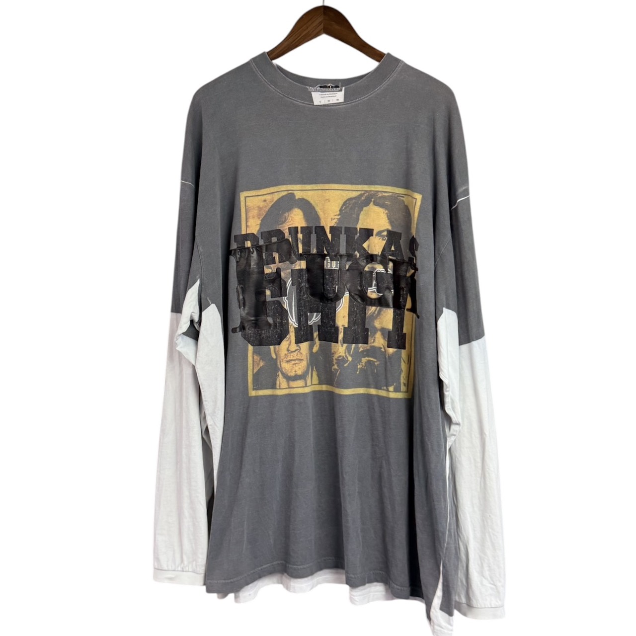 VETEMENTS ヴェトモン 18AW FUCK TEE 転写プリントオーバーサイズ長袖カットソー UAH19TR326 S グレー 買取実績