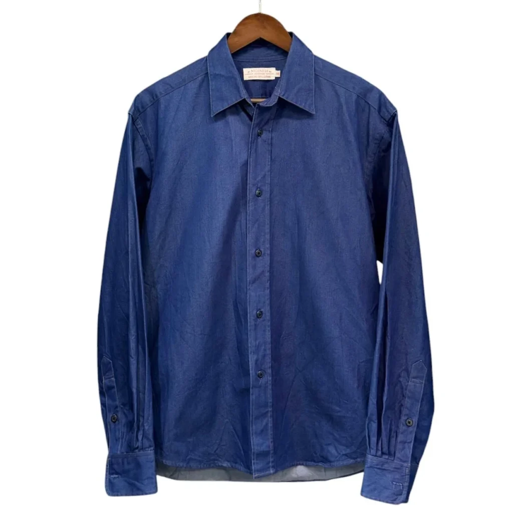 NICENESS ナイスネス 18SS ERIC シルク混デニムシャツ M インディゴ 買取実績