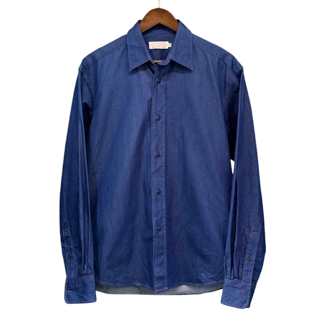 NICENESS ナイスネス 18SS ERIC シルク混デニムシャツ M インディゴ 買取実績