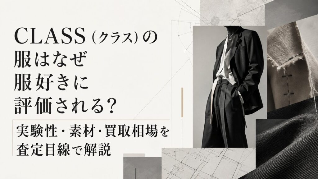 CLASS(クラス)の服が服好きに評価される理由や実験性・素材・買取相場を解説するブログのアイキャッチ画像