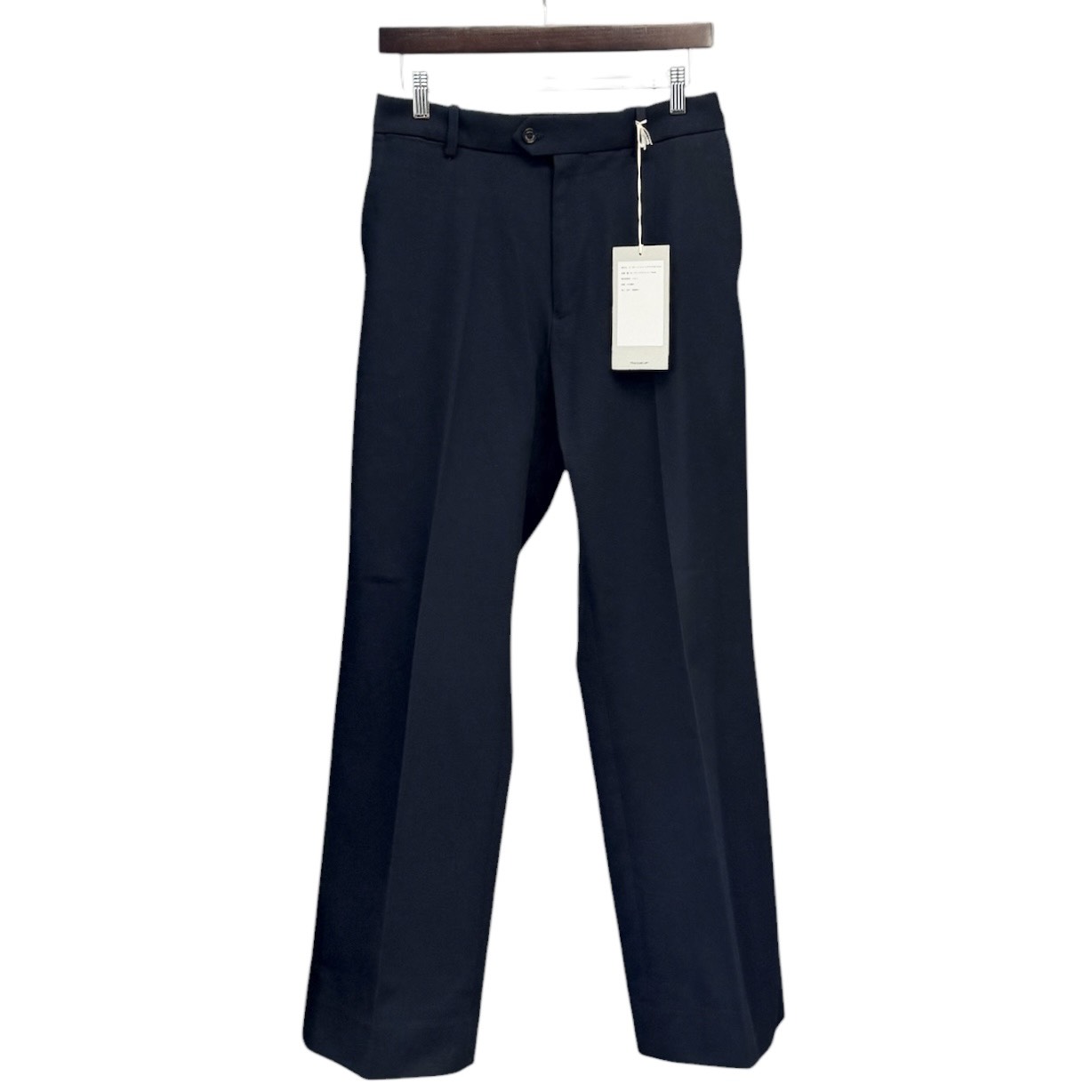 MARKAWARE マーカウェア 24SS FLAT FRONT FLARED TROUSERS ORGANIC COTTON SURVIVAL CLOTH フレアスラックスパンツ 2 ネイビー A24A-04PT02C 買取実績