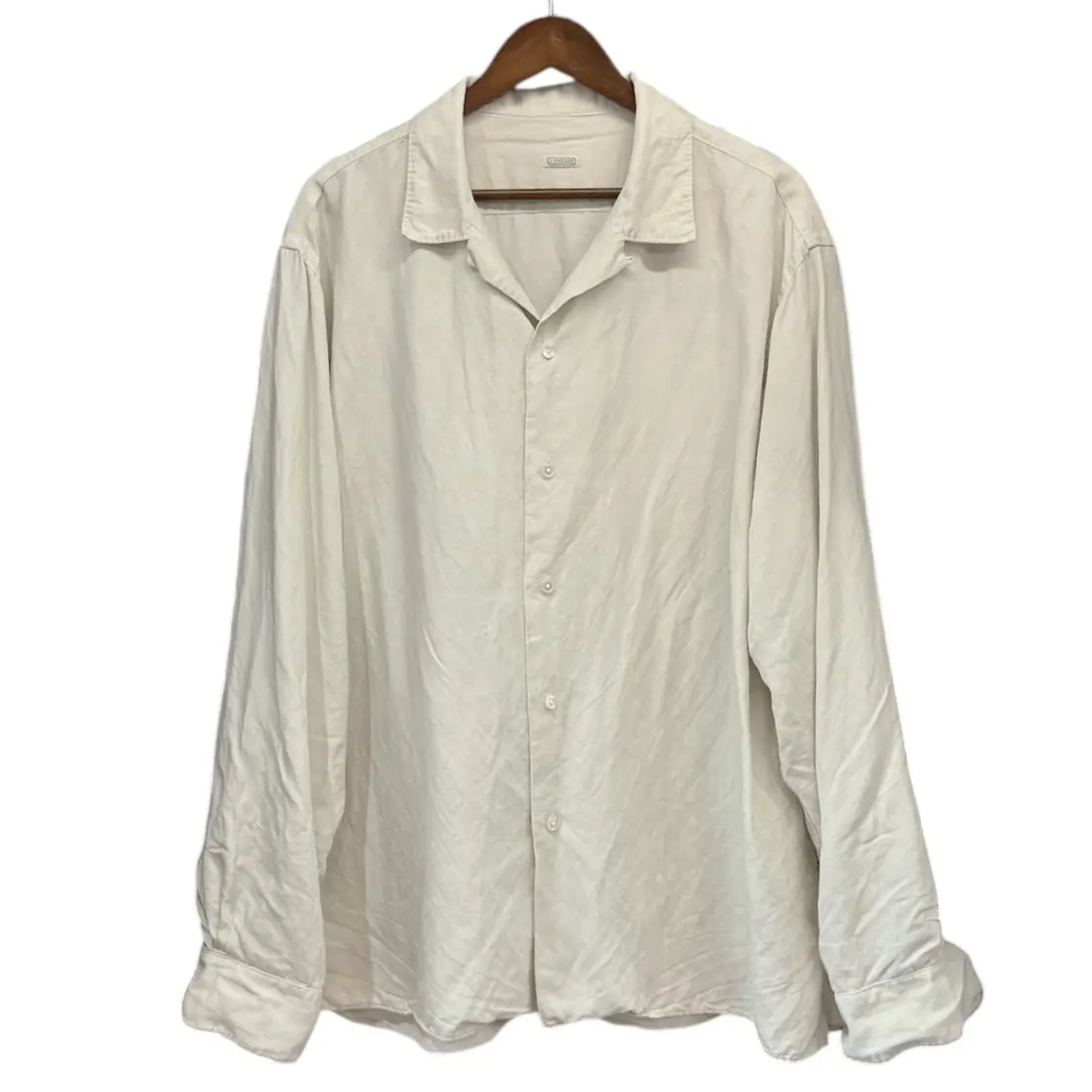 A.PRESSE アプレッセ 26SS Vintage Silk Linen Open Collar Shirt