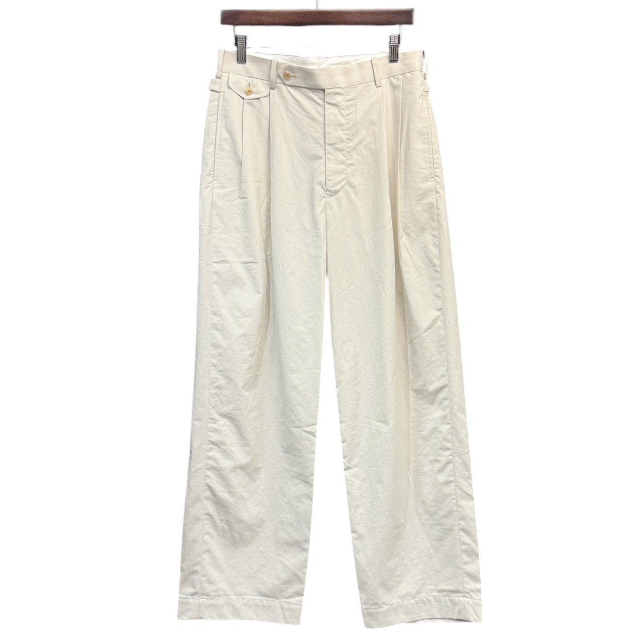 A.PRESSE アプレッセ 25SS High Density Weather Cloth Trousers コットンシルクワイドパンツ 25SAP-04-15H 1 アイボリー 買取実績